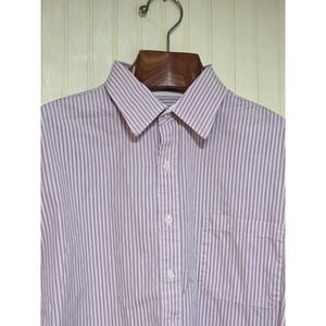 Henry Grethel Dress Shirt Mens Extra Large Pink Striped Button Down Long Sleeve